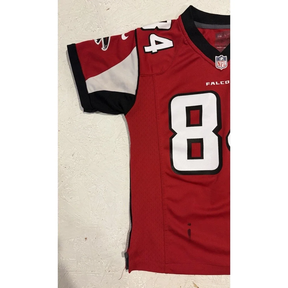 Atlanta Falcons Jersey Youth Small NFL Football White 84 Nike On Field‎ Red